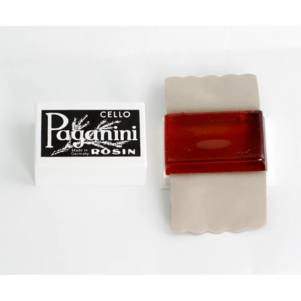 Paganini Cello Rosin - Amber Colour, Oblong Cake in Cardboard Wrapping, Made in Germany