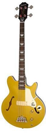 Epiphone Jack Casady Signature Semi Hollow Bass Guitar Metallic Gold