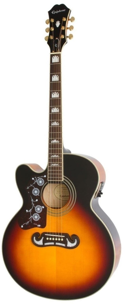 Epiphone J-200 EC Studio Left Handed Vintage Sunburst