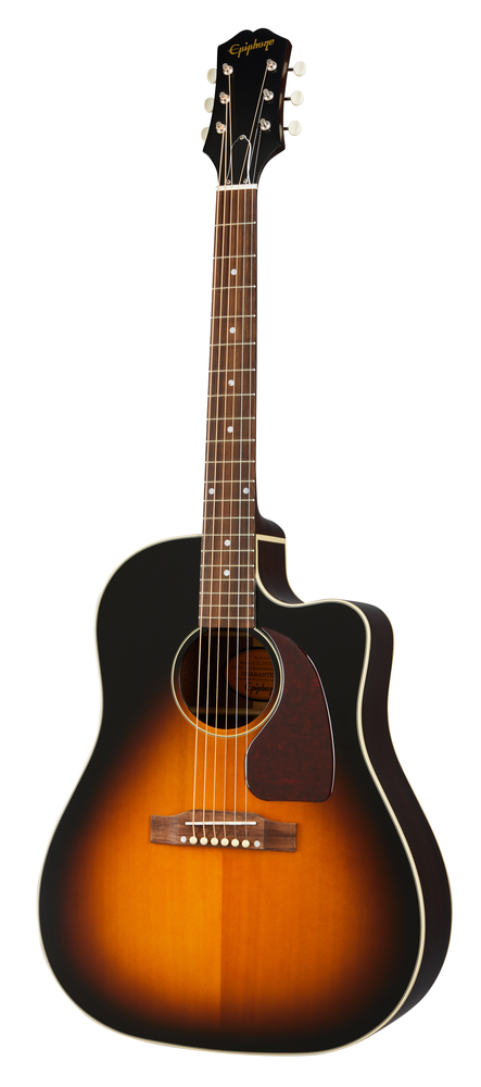Epiphone J45 EC Acoustic Guitar Aged Vintage Sunburst Gloss w/ Pickup & Cutaway