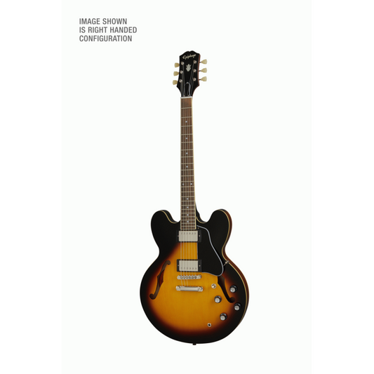 Epiphone ES335 Left Handed Vintage Sunburst Semi-Hollow Guitar