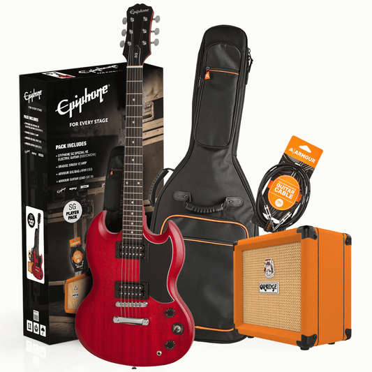 Epiphone SG Special E1 Electric Guitar Pack Cherry w/ Orange Crush 12 Amp & Bag & Lead