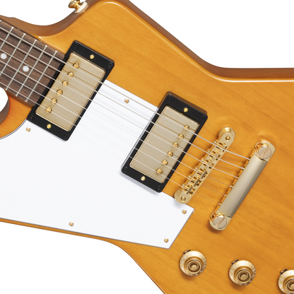 Epiphone 1958 Korina Explorer Electric Guitar Left Handed Aged Natural & White Pickguard w/ Hard Case — view 3