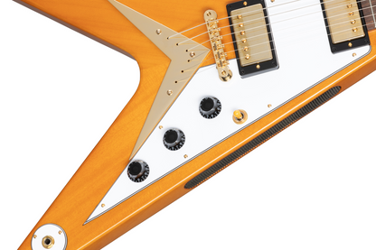 Epiphone 1958 Korina Flying V Electric Guitar Aged Natural & White Pickguard w/ Hard Case — view 4