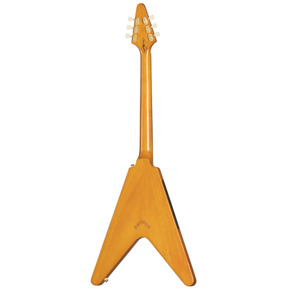 Epiphone 1958 Korina Flying V Electric Guitar Left Handed White Pickguard Aged Natural w/ Hard Case — view 4