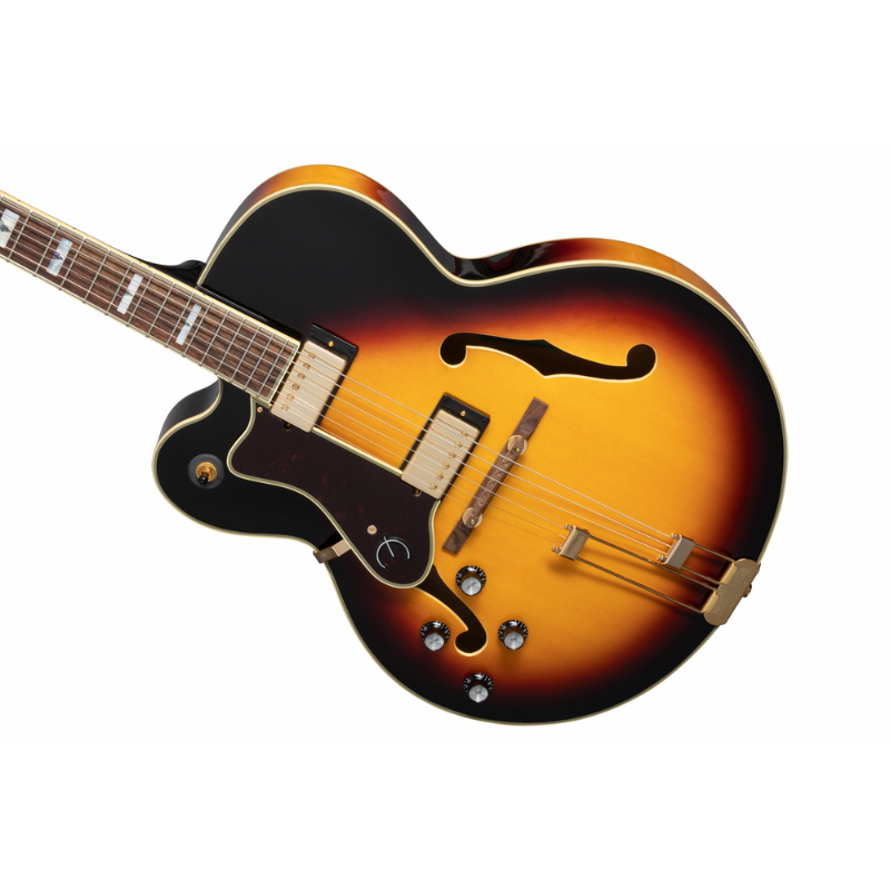 Epiphone Broadway Vintage Sunburst Left-Handed Hollowbody Jazz Guitar — view 2