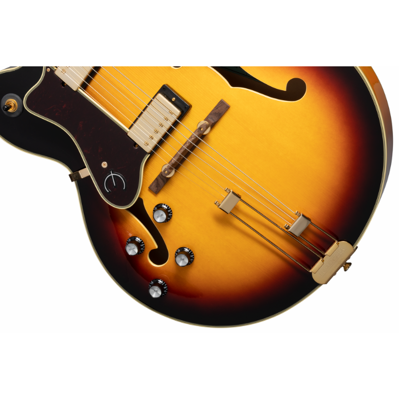 Epiphone Broadway Vintage Sunburst Left-Handed Hollowbody Jazz Guitar — view 3