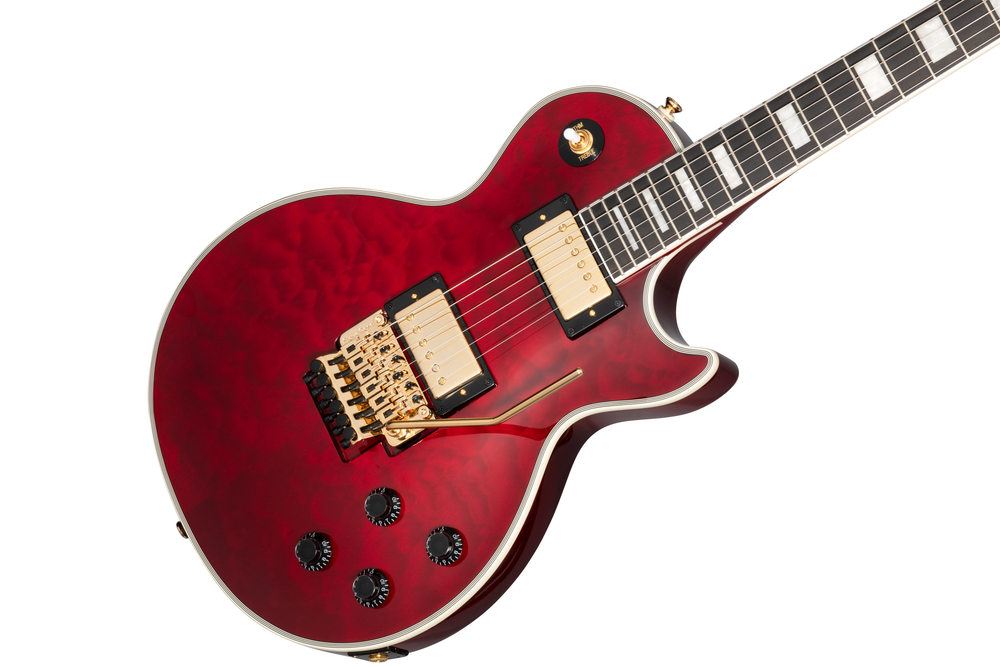 Epiphone Alex Lifeson Les Paul Custom Axcess Quilt Ruby Electric Guitar — view 2