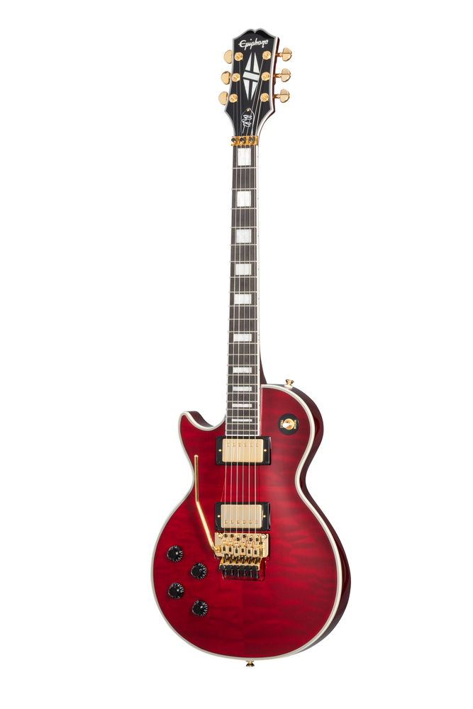 Epiphone Alex Lifeson Les Paul Custom Axcess Quilt Ruby Left Handed Electric Guitar