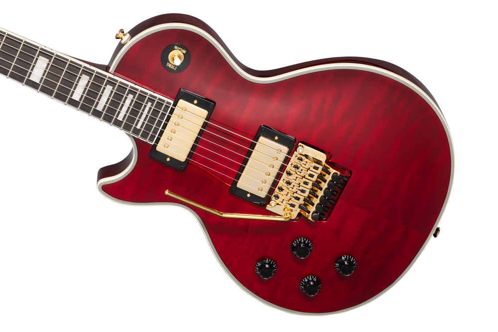 Epiphone Alex Lifeson Les Paul Custom Axcess Quilt Ruby Left Handed Electric Guitar — view 2