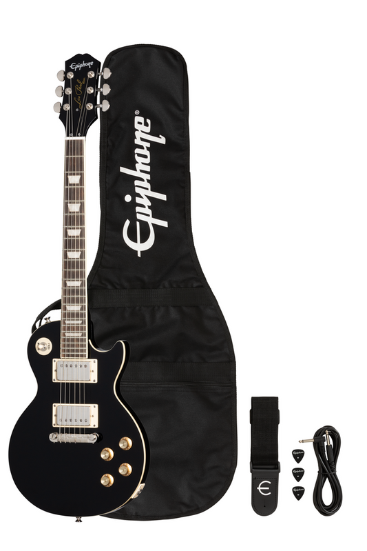 The Epiphone Power Players Les Paul Pack Dark Matter Ebony