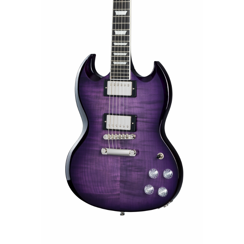 Epiphone SG Modern Figured Electric Guitar with Gig Bag - Purple Burst — view 2