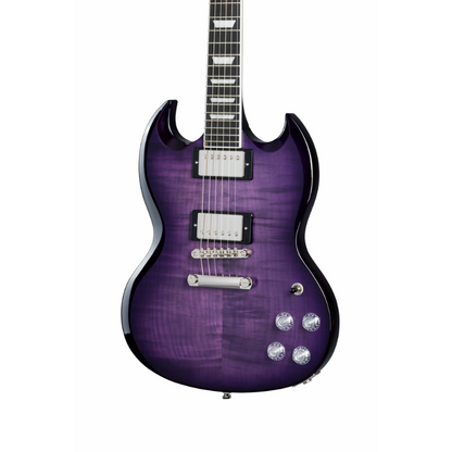 Epiphone SG Modern Figured Electric Guitar with Gig Bag - Purple Burst — view 2