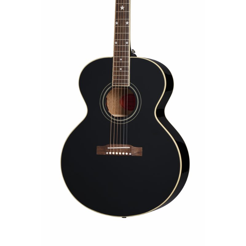 Epiphone J-180 LS Acoustic Guitar with Hard Case - Ebony — view 2