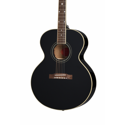 Epiphone J-180 LS Acoustic Guitar with Hard Case - Ebony — view 2