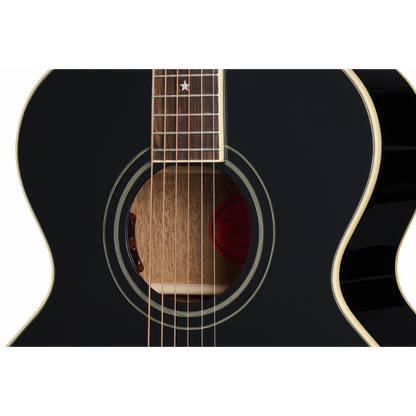 Epiphone J-180 LS Acoustic Guitar with Hard Case - Ebony — view 3