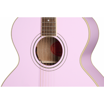 Epiphone J-180 LS Acoustic Guitar with Hard Case - Pink — view 3