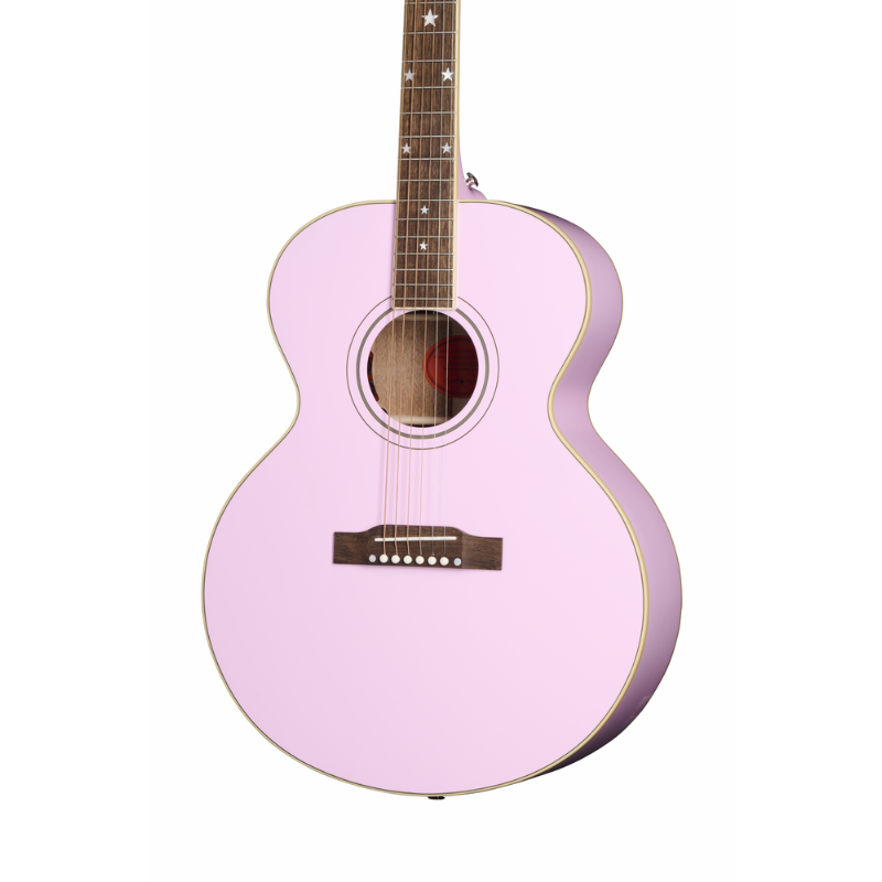 Epiphone J-180 LS Acoustic Guitar with Hard Case - Pink — view 2