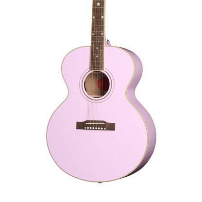 Epiphone J-180 LS Acoustic Guitar with Hard Case - Pink — view 2