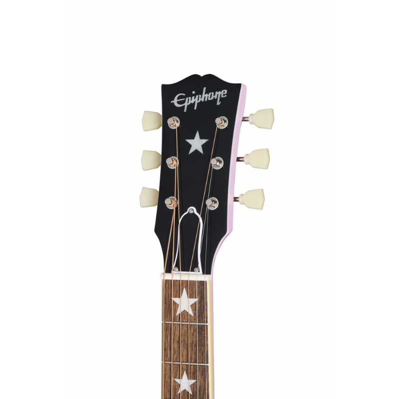 Epiphone J-180 LS Acoustic Guitar with Hard Case - Pink — view 6