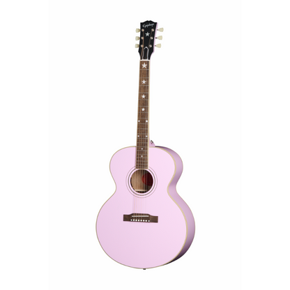 Epiphone J-180 LS Acoustic Guitar with Hard Case - Pink