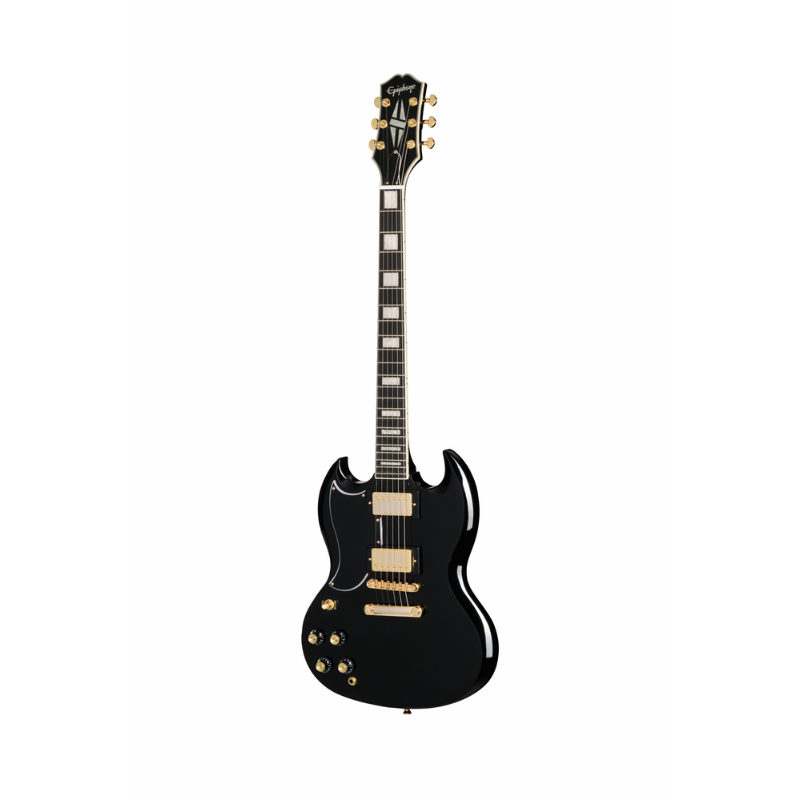 Epiphone SG Custom 2-Humbucker Electric Guitar with Premium Bag - Ebony Left-Handed
