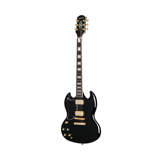 Epiphone SG Custom 2-Humbucker Electric Guitar with Premium Bag - Ebony Left-Handed