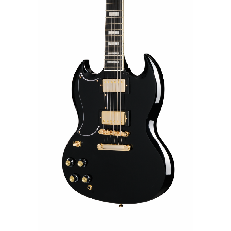 Epiphone SG Custom 2-Humbucker Electric Guitar with Premium Bag - Ebony Left-Handed — view 6