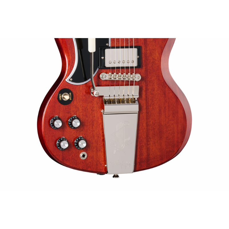 Epiphone 1964 SG Standard Reissue Maestro Vibrola Cherry Red Left-Handed — view 3