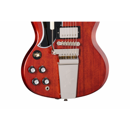 Epiphone 1964 SG Standard Reissue Maestro Vibrola Cherry Red Left-Handed — view 3