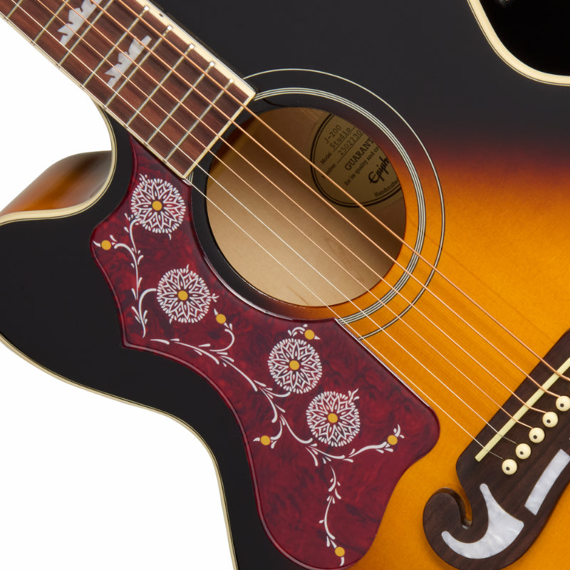 Epiphone J-200 Studio EC Vintage Sunburst Left-Handed Acoustic Guitar — view 3