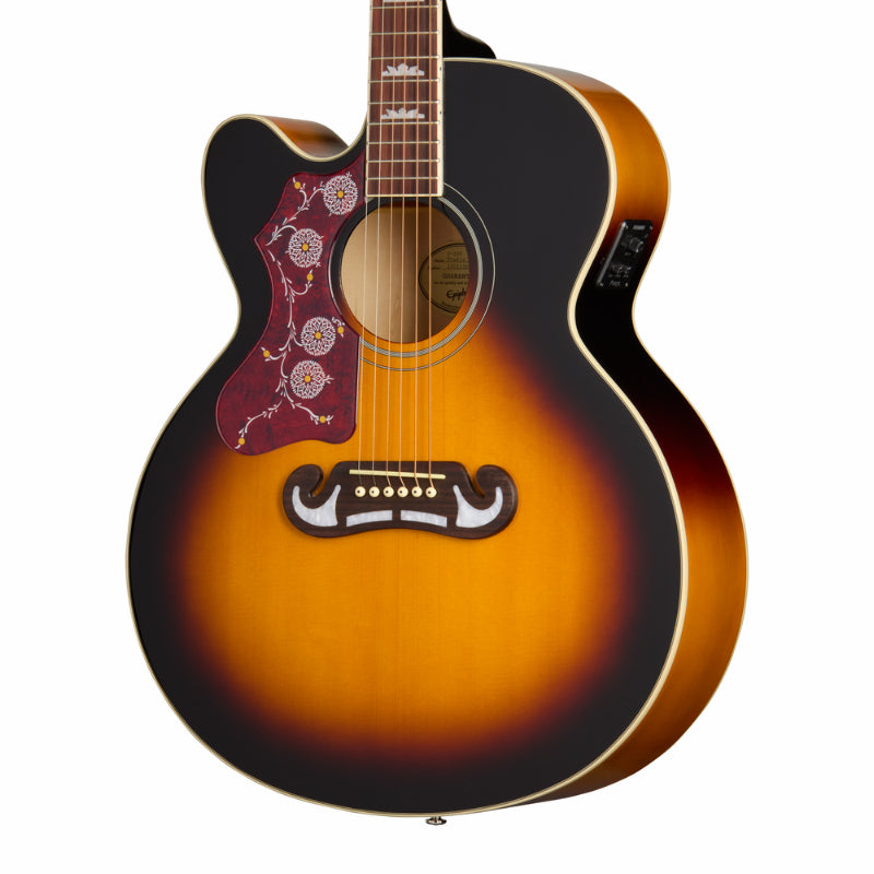 Epiphone J-200 Studio EC Vintage Sunburst Left-Handed Acoustic Guitar — view 6