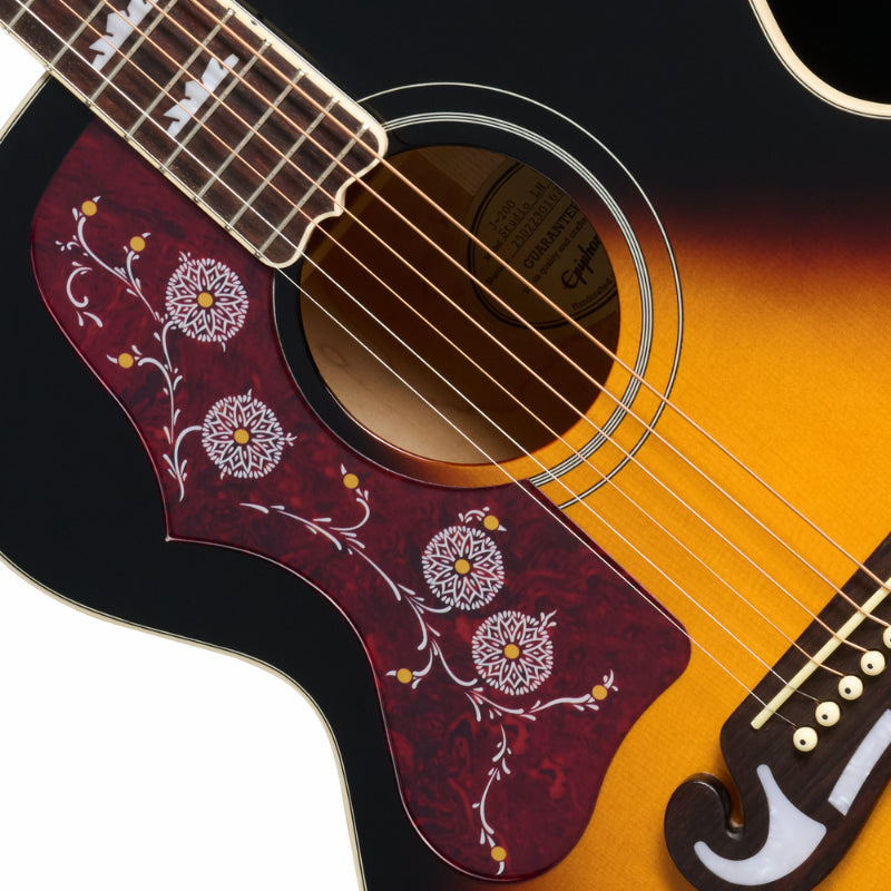 Epiphone J-200 Studio Vintage Sunburst Left-Handed Acoustic Guitar — view 3