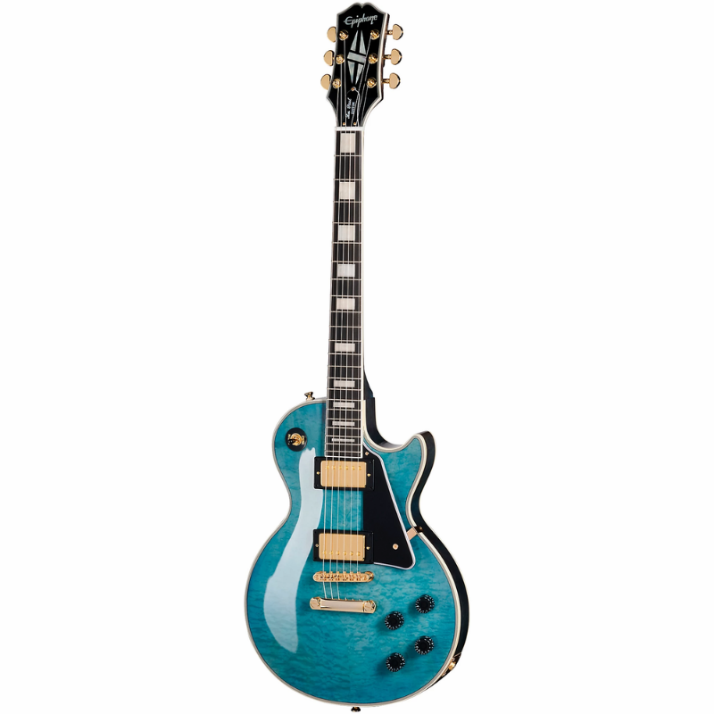 Epiphone Les Paul Custom Quilt Ocean Blue Burst with Gig Bag