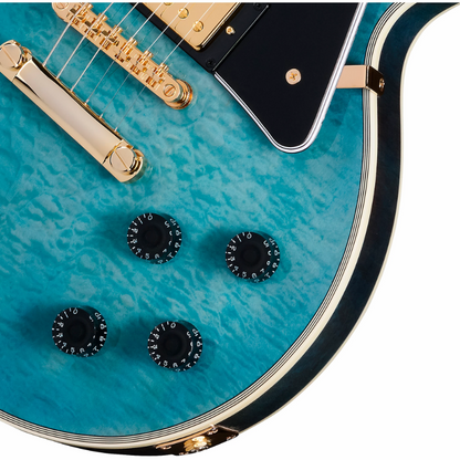 Epiphone Les Paul Custom Quilt Ocean Blue Burst with Gig Bag — view 3