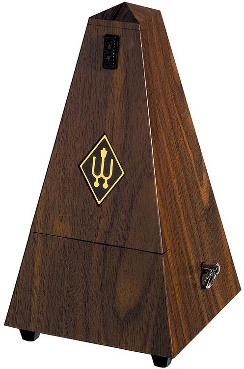 Wittner 855 Series Mechanical Metronome with Bell, Walnut Grain Finish, Made in Germany
