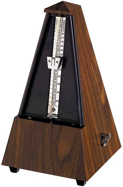 Wittner 855 Series Mechanical Metronome with Bell, Walnut Grain Finish, Made in Germany — view 2