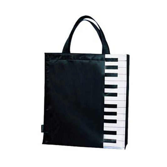 Music Carry Bag - Tall Black with Piano Key Design