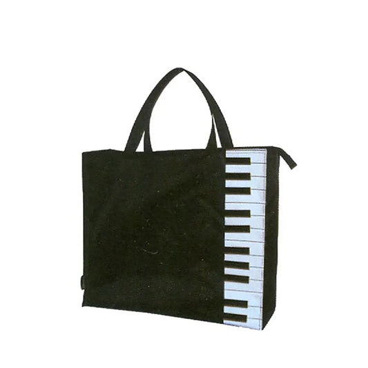 Music Carry Bag Black with Piano Keys