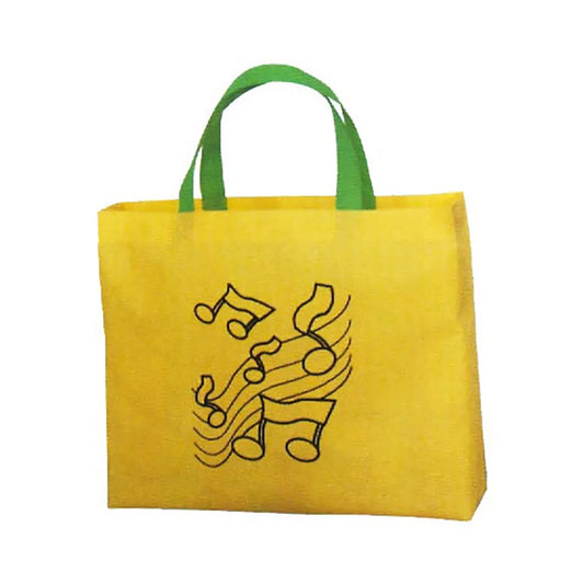 Music Carry Bag Wide Gold with Notes