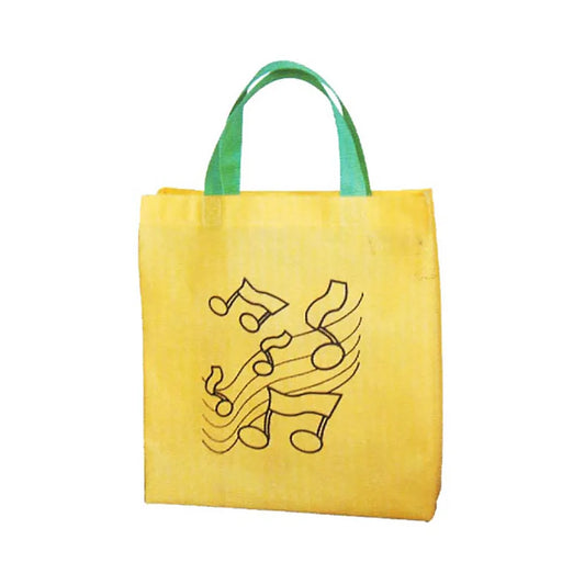 Music Carry Bag Tall Gold with Notes