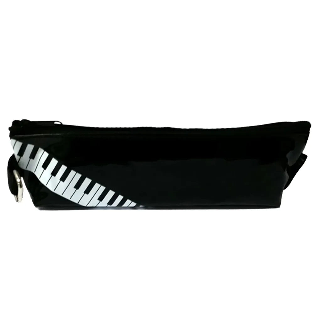 Black Pencil Case with Piano Keys