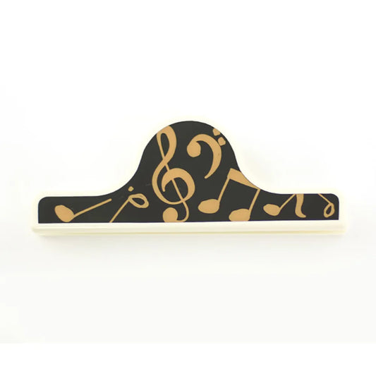 Pickboy 15cm Wide Clip - Golden Music Notes on Black Background