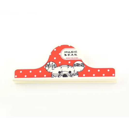 Pickboy Music Bear Wide Paper Clip - 15cm, Red Dotted or Checkered Background