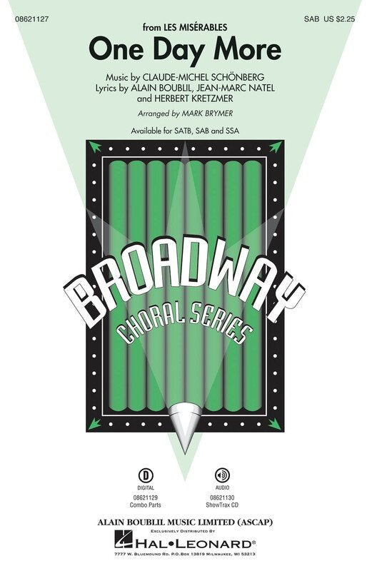 One Day More — SAB Choral Score, arr. Brymer (Hal Leonard)