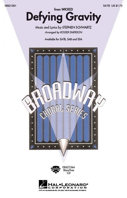 Defying Gravity (from Wicked) — ShowTrax CD, arr. Roger Emerson (Hal Leonard)