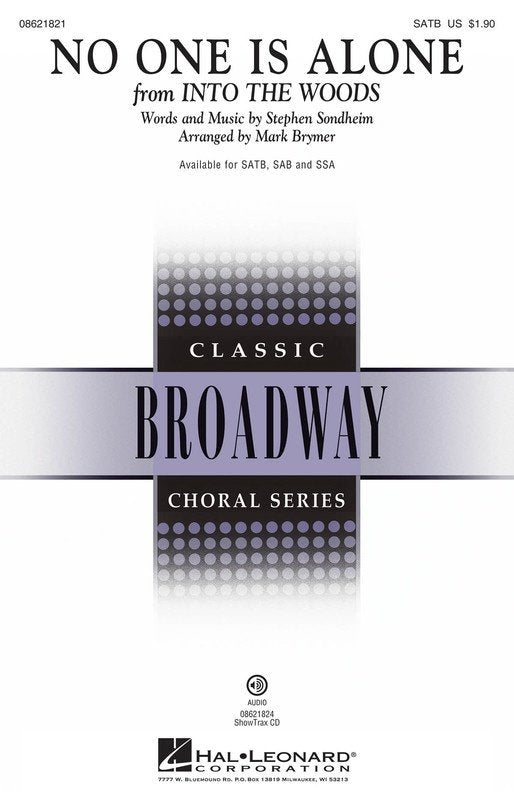 No One Is Alone — SAB Choral Score, arr. Brymer (Hal Leonard)