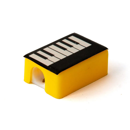 Pencil Sharpeners Pack of 5 Square Black & Yellow with Piano Keys