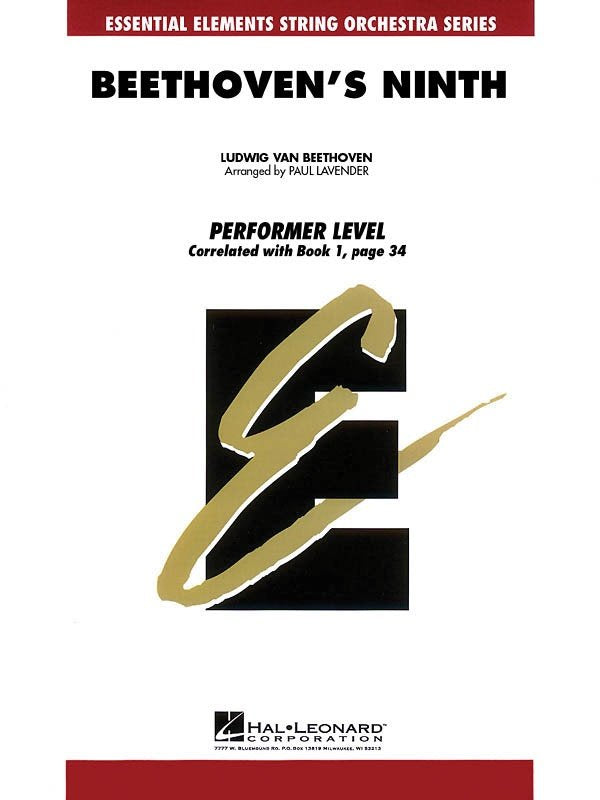 Beethoven: Symphony No. 9 Theme — String Orchestra Grade 1–1.5 arr. Paul Lavender (Hal Leonard)