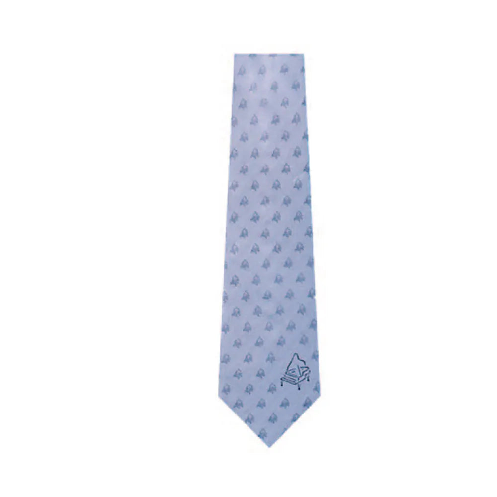 Silk Blue Necktie with Grand Pianos